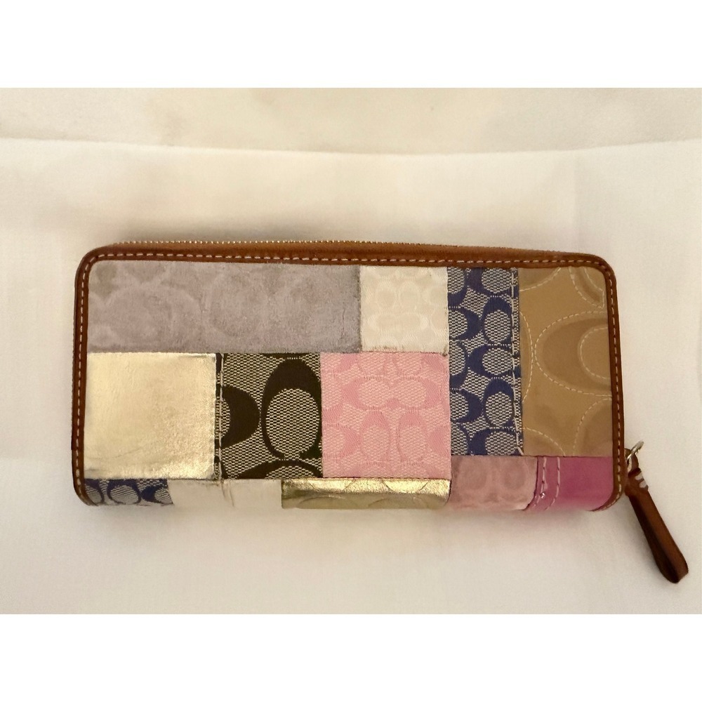 Coach Patchwork Wallet-Canvas, leather, and suede - Picture 2 of 4